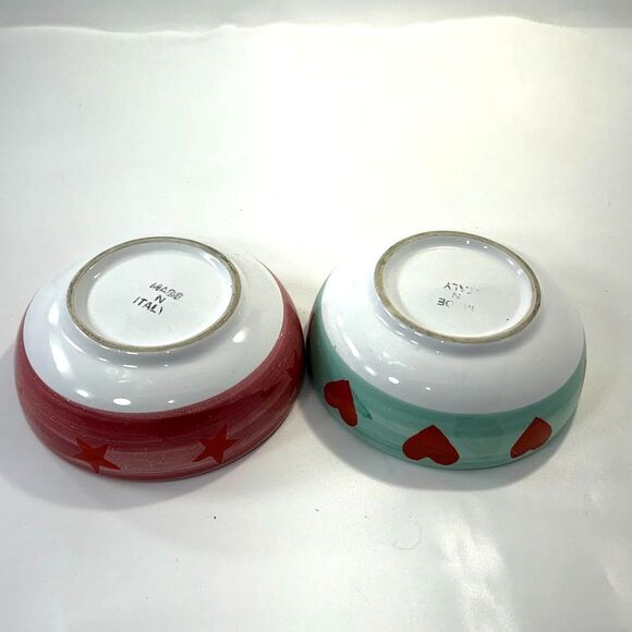 Italian Ceramic /Porcelain Made in Italy Set of 2 Bowls for Kids Chick and Bunny - Picture 7 of 12